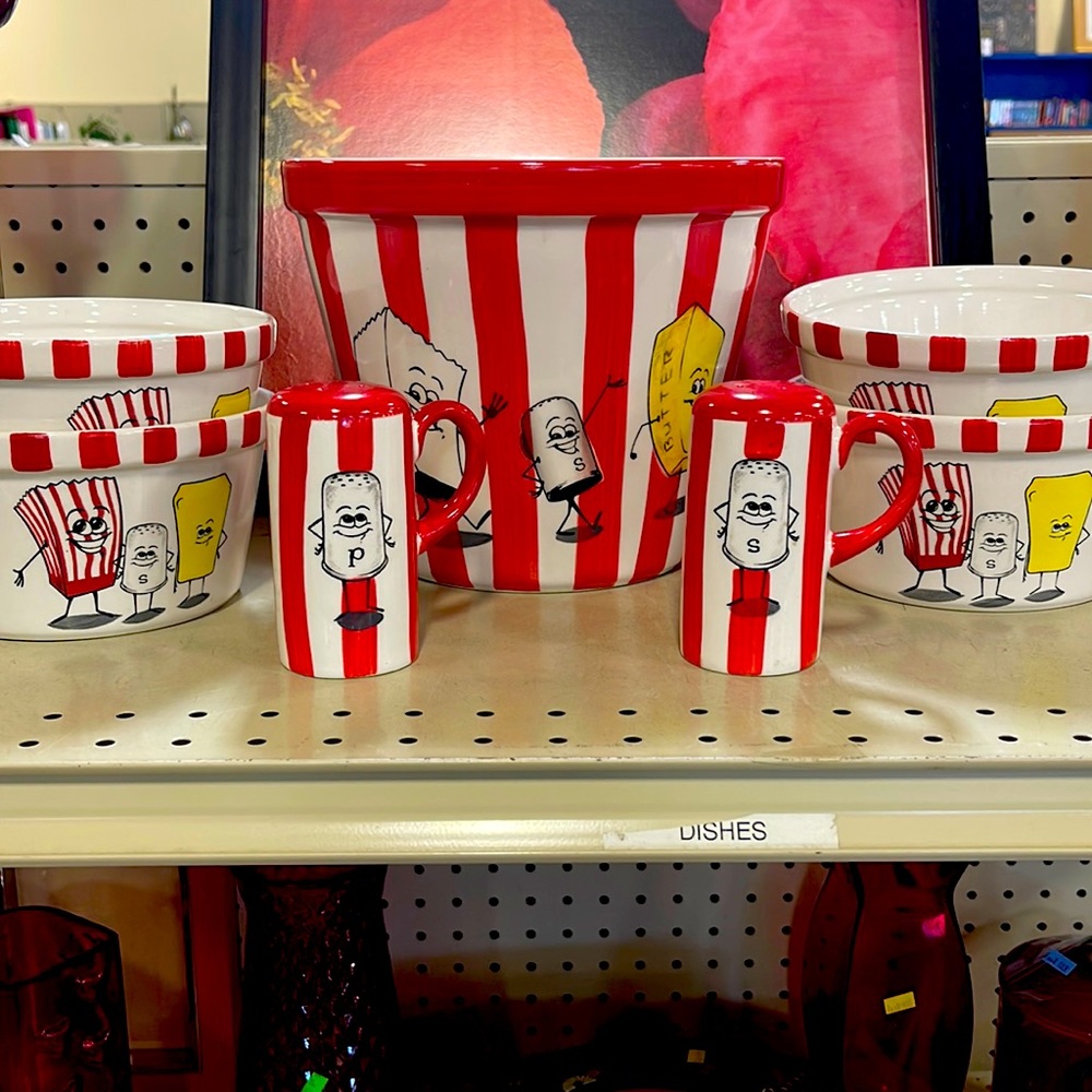 Popcorn dish set 7 pieces